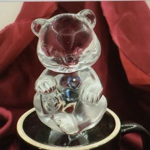 FENTON ART GLASS BIRTHSTONE BEAR. MARCH